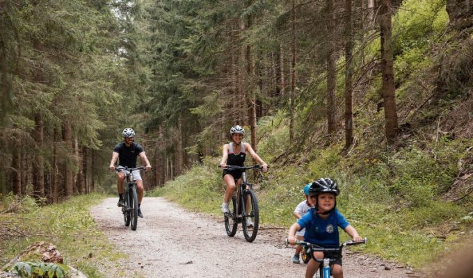 family biking in Alto Adige