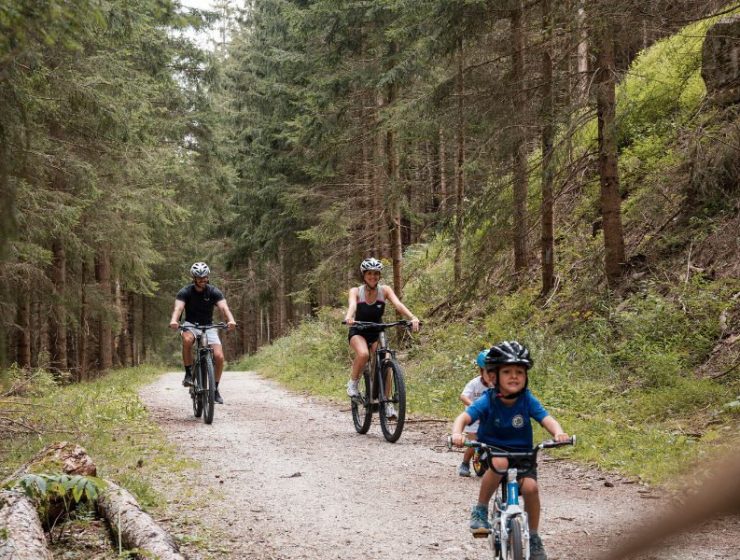 family biking in Alto Adige